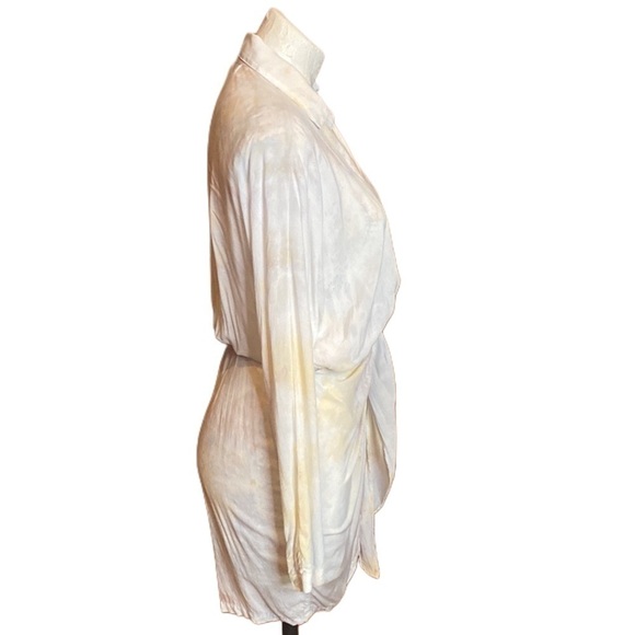 Young Fabulous & Broke tie dye faux wrap mini midi dress batwing sleeves sz S - Picture 5 of 17